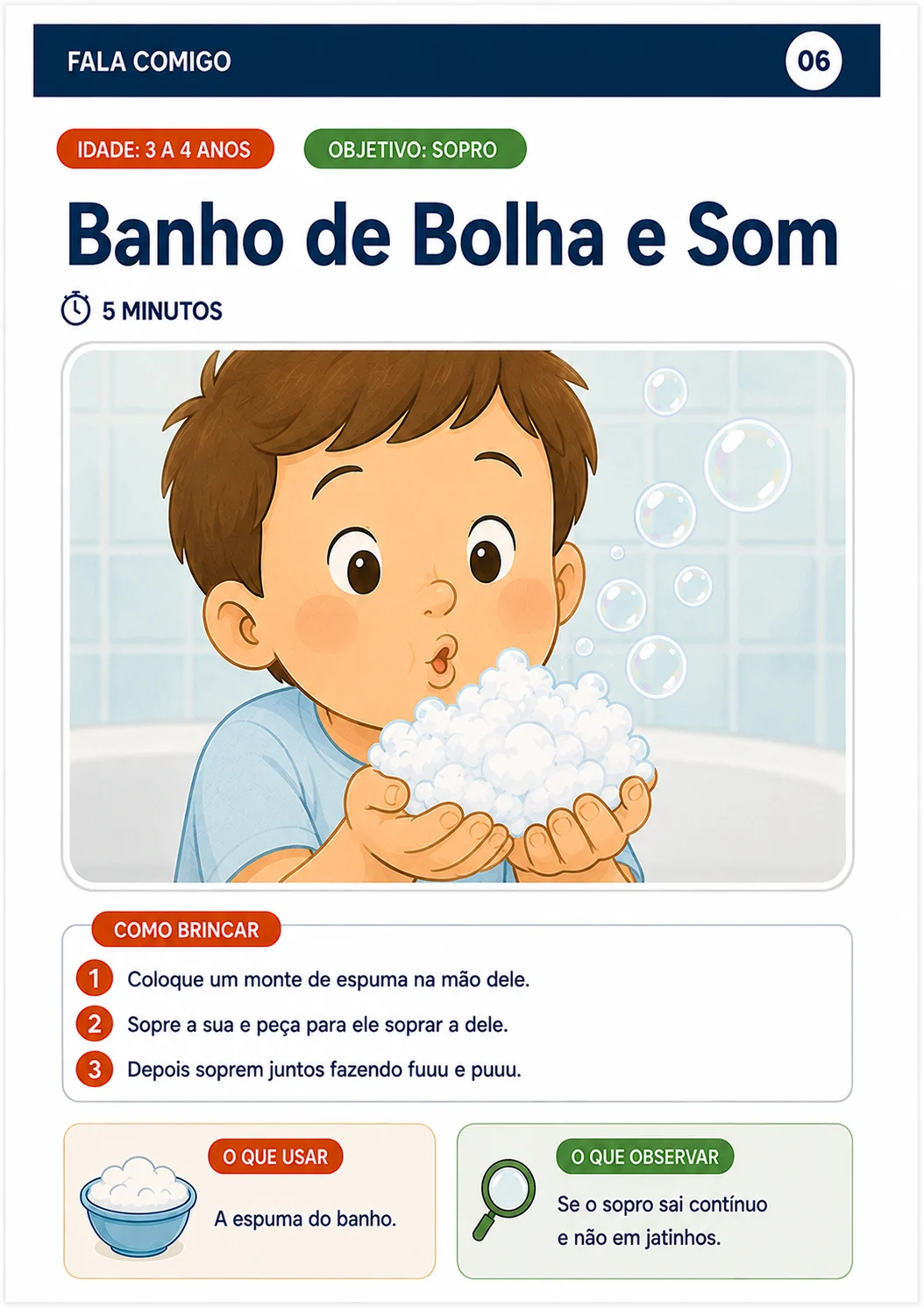 Brincadeira 06 — Banho de Bolha e Som